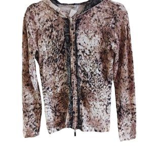 Alberta Makali hooded, zippered sweater, size small